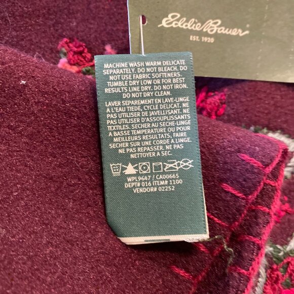 Eddie Bauer Embroidered Floral Scarf – Burgundy – 66 Inches - Picture 8 of 10